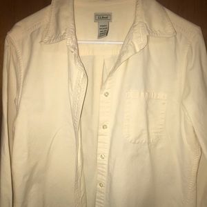 L.L bean yellow button up shirt